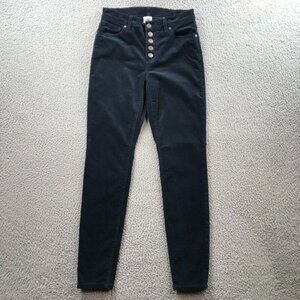 CAbi Navy Skinny Button Fly Corderoy Size 8